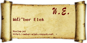 Wéber Elek névjegykártya